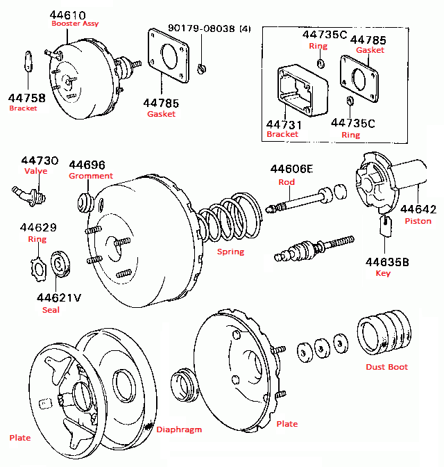 Booster & Spare repair kits Toyota