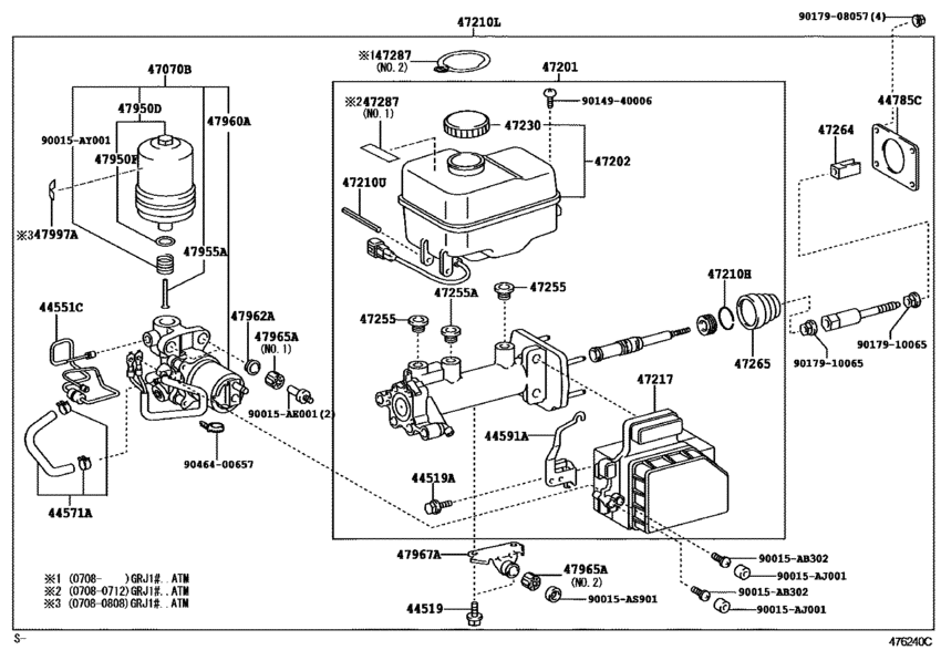 TOYOTA FJ CRUISER GSJ15 BRAKE MASTER CYLINDER WITH RESERVOIR